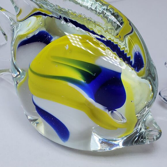 Vintage Morano Glass Fish Paperweight Aquarium Inside Nautical Decor - Picture 3 of 6